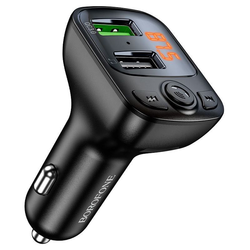FM-модулятор Borofone BC41 Eminency QC3.0 (2USB-A), чорний