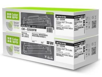 Картридж Samsung MLT-D111S, Black, 1000 стор, ColorWay, Dual Pack (CW-S2020FM), SL-M2020/M2070
