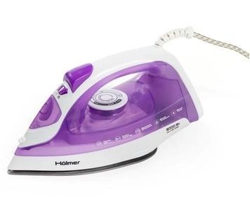 Праска Holmer HIT-2020, Purple, 1700W, очищення від накипу, вертикальне відпарювання, постійна подача пари 30 г/хв, паровий удар 100 г/хв, тефлон, антикрапля