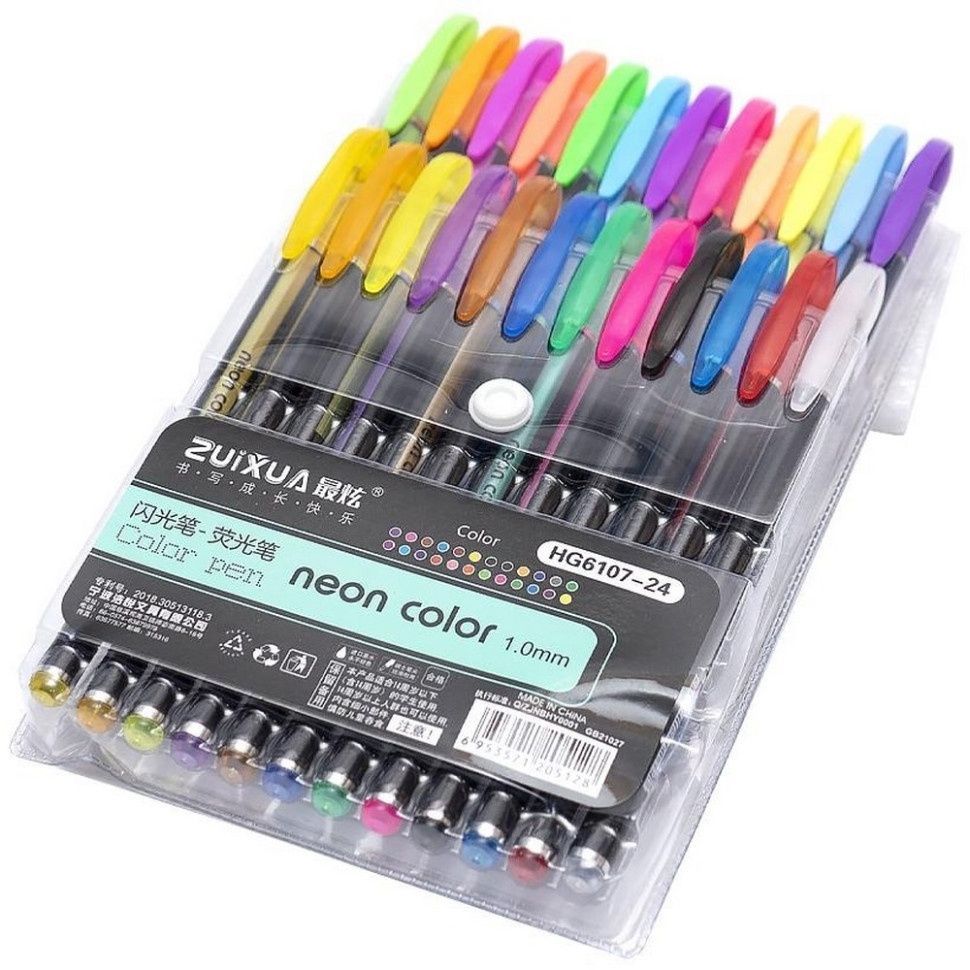Набір гелевих ручок HG6107-24 "Neon color", 24 кольори