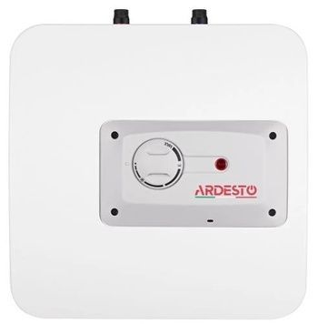 Водонагрівач Ardesto 15U/3 (3100842) White, 1200W, 15л, мокрий ТЕН, під мийкою, прямокутний, вертикальний, подача води зверху, 36x32.7x36см, керування механічне, захист від перегріву, індикатор роботи, терморегулятор