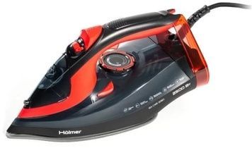 Праска Holmer HIC-2538, Black/Red, паровий удар 130 г/хв, 2500W, вертикальне відпарювання, очищення від накипу (HIC-2538), кераміка, постійна подача пари 30 г/хв