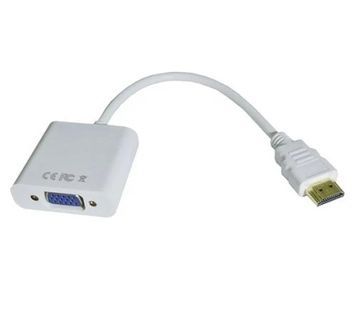 Перехідник HDMI (M) - VGA (F), STLab U-990, microUSB для додаткового живлення, White, 15 см, 3.5 мм для передачі звуку