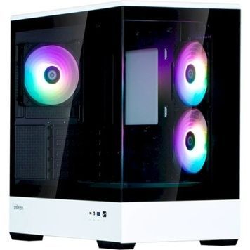 Корпус Zalman P30 BW, Black/White, 1xType-C / 1xUSB 3.0, без БП, 3x120 мм ARGB, боковая и передняя панель из закаленного стекла, макс. CPU - 173 мм / VGA - 420 мм, для Micro ATX / Mini ITX, Mini Tower