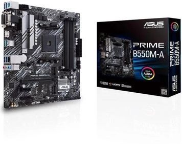 Мат.плата AM4 (B550) Asus PRIME B550M-A, B550, 2xM.2, 2xPCI-E 1x 3.0, MicroATX, 8xUSB3.2/4xUSB2.0, Int.Video(CPU), 1xPCI-E 16x 4.0, 4xDDR4, ALC887, 4xSATA3, RTL8111H, VGA/DVI-D/HDMI
