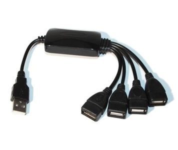 Хаб USB Lapara LA-UH803-A, Black, USB 2.0 - 4xUSB 2.0, Нема, без Type-C портів, Без блоку живлення, 12 см