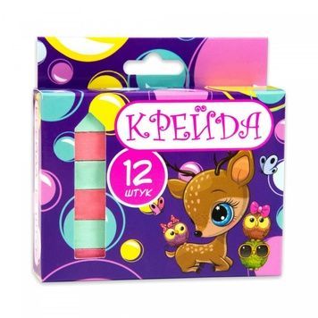 Школьный мел "Квадрат", 12 штук, разноцветный (50114)