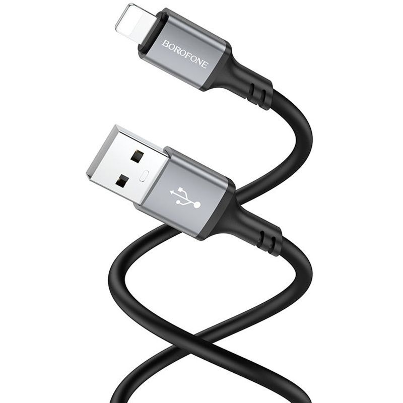 Дата-кабель Borofone BX83 Famous USB-Lightning 2.4A (1м), чорний