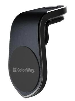 Автодержатель для телефона ColorWay Metallic Air Vent-1, Black (CW-CHM04-BK), до 7", магнит, на решетку воздуховода, решетка вентиляции