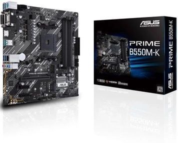 Мат.плата AM4 (B550) Asus PRIME B550M-K, B550, 2xPCI-E 1x 3.0, Int.Video(CPU), MicroATX, RTL8111H, 1xM.2, ALC887, 4xSATA3, 1xPCI-E 16x 4.0, VGA/DVI-D/HDMI, 4xDDR4, 8xUSB3.2/4xUSB2.0