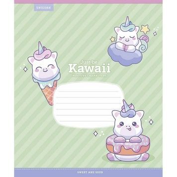 Зошит учнівський в клітинку "Just be Kawaii" (012-3408K-5), 12 аркушів