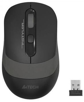 Миша A4Tech Fstyler FG10S 2000dpi Black+Grey, USB, безшумна, Wireless