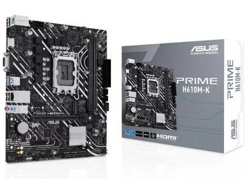 Мат.плата LGA1700, Asus PRIME H610M-K, 1xPCI-E 3.0 x1, 4xUSB3.2/6xUSB2.0, Int.Video(CPU), ALC997, 2xDDR5, MicroATX, H610, GLan, VGA/HDMI, 4xSATA3, 1xM.2, 1xPCI-E 4.0 x16