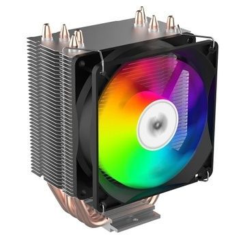 Кулер для процессора 2E Gaming Air Cool AC90D4 ARGB, алюминий, для Intel 1700/1366/1200/115x, AMD AM5/AM4, 1x90 мм ARGB, до 130 Вт (2E-AC90D4-ARGB), медные тепловые трубки