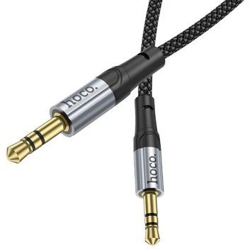 Кабель AUX звуковий, 3.5 мм (M) - 3.5 мм (M), Black, 1 м, Hoco UPA26 "Fresh"