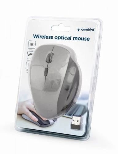 Миша Gembird MUSW-6B-02-BG бездротова, Black/Grey, 1xAA, USB, dpi:1600