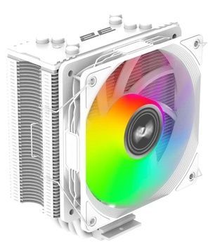 Кулер для процесора 2E Gaming Air Cool ACN120B ARGB, White, алюміній, до 180 Вт (2E-ACN120W-ARGB), 1x120 мм ARGB, для Intel 1700/1366/1200/115x, мідні теплові трубки, AMD AM5/AM4