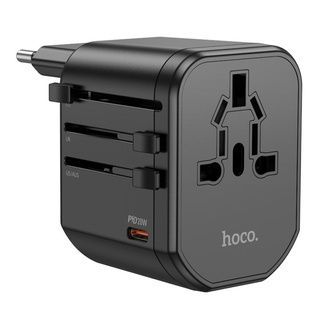 Сетевое зарядное устройство Hoco AC15 Walker PD20W+QC3.0 (2USB-A/1C) EU, черный