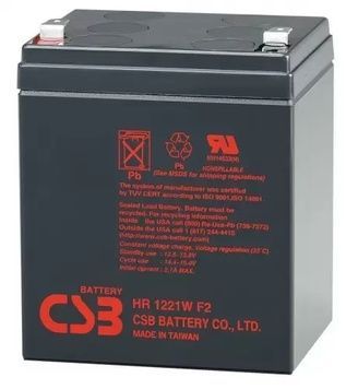 Аккумуляторная батарея CSB, 12V, 5 Ач, F2, AGM, 100x90x70 мм, 1.8 кг (HR1221WF2)