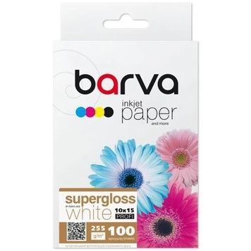 Фотопапір Barva, суперглянсовий, 255 г/м&sup2;, A6 (10x15), 100 арк, серія "Profi" (IP-R255-265)
