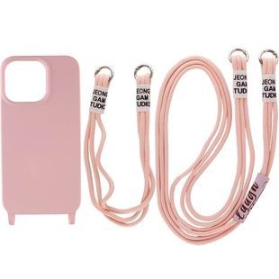 Чохол-накладка силіконовий Tamgram TPU two straps California для Apple iPhone 12 / 12 Pro (6.1") Рожевий