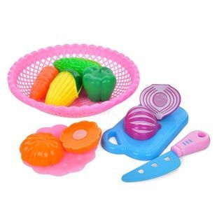Детский игровой набор продуктов S073(Pink) на липучке, овощи