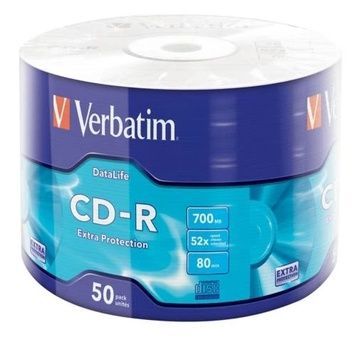 Диск CD-R 50 Verbatim, 700Mb, Extra, Wrap Box (43787), 52x
