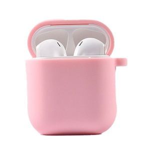 Силіконовий чохол-футляр з мікрофіброю для Apple AirPods 1/2, рожевий