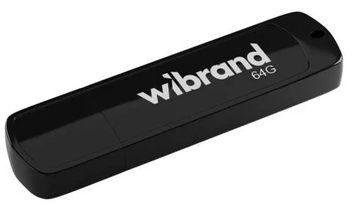 Флеш накопичувач USB 64Gb Wibrand Grizzly, Black, USB 2.0 (WI2.0/GR64P3B), Стійкість до пилу та бризок, 64 ГБ, Пластик, Моноблок