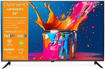 Телевізор 43" OzoneHD 43FSN93T2, LED Full HD 1920x1080 60Hz, USB, Smart TV, DVB-T2, Vesa 200x200, HDMI