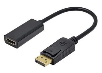Перехідник DisplayPort (M) - HDMI (F), STLab, 15 см (U-996), Black