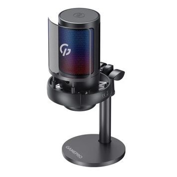 Микрофон GamePro UGM105B, Black, RGB подсветка, поп-фильтр, USB / 3, 5 мм jack, проводное подключение, кабель 1.8 м, - 40 дБ