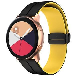 Силиконовый ремешок Classy для Smart Watch 20mm, черно-желтый