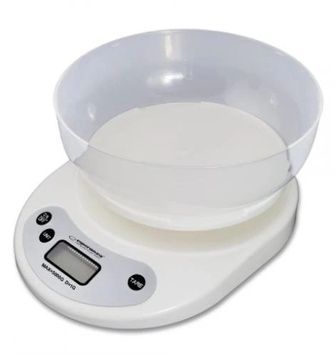 Ваги кухонні Esperanza EKS007 Coconut, White, 2xAA, до 5 кг, чаша для зважування
