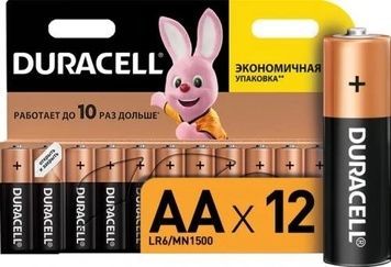 Батарейка AA (LR6), лужна, Duracell Duralock Basic, 1.5V, (MN1500 12BL), 12 шт
