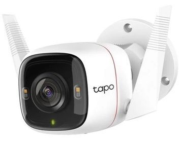 IP камера TP-Link Tapo C320WS, White, LED+ІЧ-підсвічування 850 нм до 30 м, f=3.18 мм, 4 Мп (2560x1440/15 fps), двосторонній аудіозв'язок, microSD, iOS 10+ / Android 5.0+, день/ніч, f/1.61, 1/3" CMOS, IP66, H.264, WiFi (2.4 GHz)