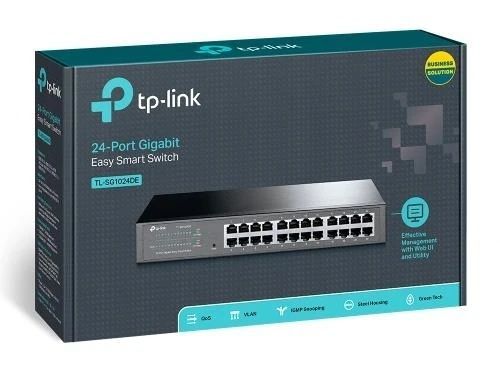 Комутатор TP-LINK TL-SG1024DE, 24x100/1000 Mb/s, керований, метал, Black
