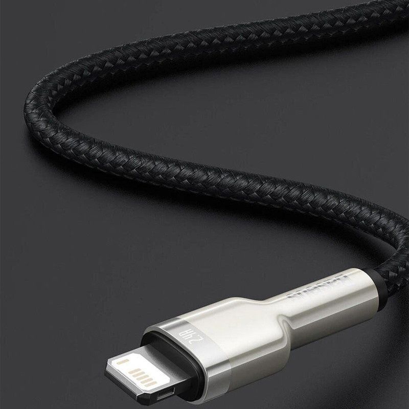 Дата-кабель Baseus Cafule Metal USB-Lightning 2.4A 1м Black