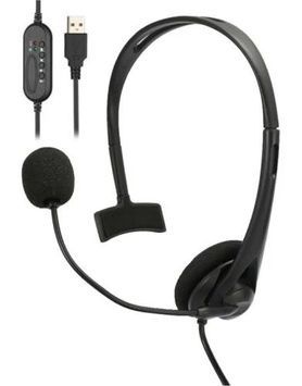 Навушники 2E CH11 (Mono), Black, 2 м (2E-CH11MU), 110 дБ, динамік 30 мм, мікрофон, USB, пульт керування гучністю та мікрофоном на шнурі, 32 Ом