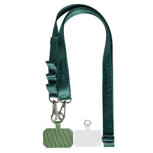 Шнурок широкий Tamgram Dark Green с двумя креплениями (2см) 140см
