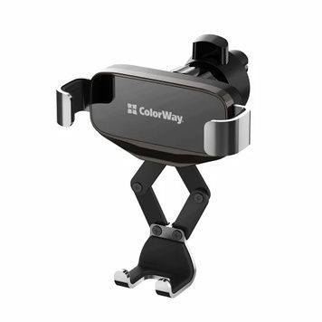 Автотримач для телефону ColorWay Gravity Mechanical, Black, поворот тримача на 360&deg; (CW-CHG18-BK), в дефлектор повітроводу