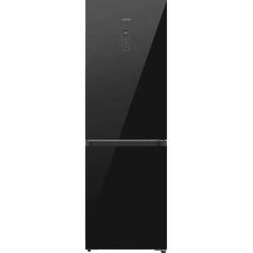Холодильник Edler ED-355BLGD, Black, скло, дисплей, загальний об'єм 281L, 185x60x59.5см, з нижньою мор. камерою, корисний об'єм 201L/80L, No Frost, A+, двокамерний