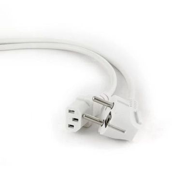 Кабель живлення від мережі PC-186, White, 3x0.75 мм&sup2; (PC-186W-VDE), 1.8 м, Cablexpert, CEE 7/7 - IEC C13