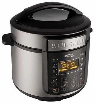 Мультиварка-скороварка Redmond RMC-PM381 Silver, 900W, антипригарне покриття, дисплей, сенсорне керування, автопідігрів, чаша 5 л, програм 13, таймер відстрочки