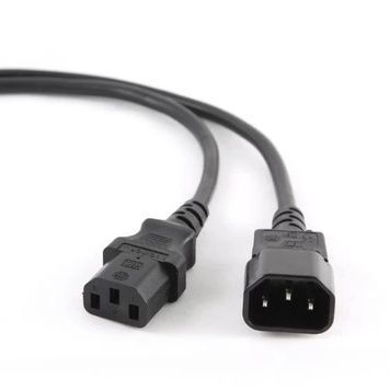 Кабель живлення від мережі PC-189, Black, 1.8 м, 3x0.5 мм&sup2; (PC-189), Cablexpert, IEC C14 - IEC C13