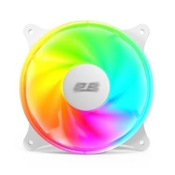 Вентилятор 120 мм, 2E Gaming Air Cool VR, White, реверсний (2E-ACF1206-ARGB), 25 дБ, гідравлічний підшипник, 1200 об/хв, ARGB підсвічування, 120х120х25 мм, 3-pin / 3-pin (ARGB)