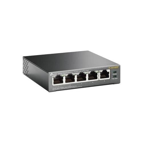 Комутатор TP-LINK TL-SG1005P 5 LAN 10/100/1000 Mb, некерований, металевий корпус, Black, 100/1000 Mb/s
