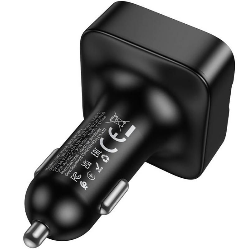 FM-модулятор Hoco E87 Delta 35W (1USB-A/1Type-C), чорний